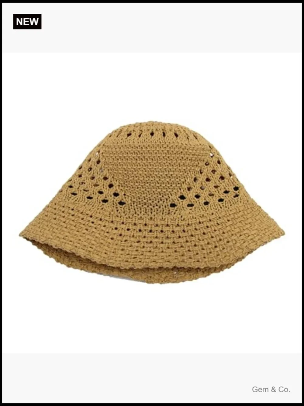 Women's Knitted Straw Bucket Hat - Packable Sun Hat for Beach Travel
